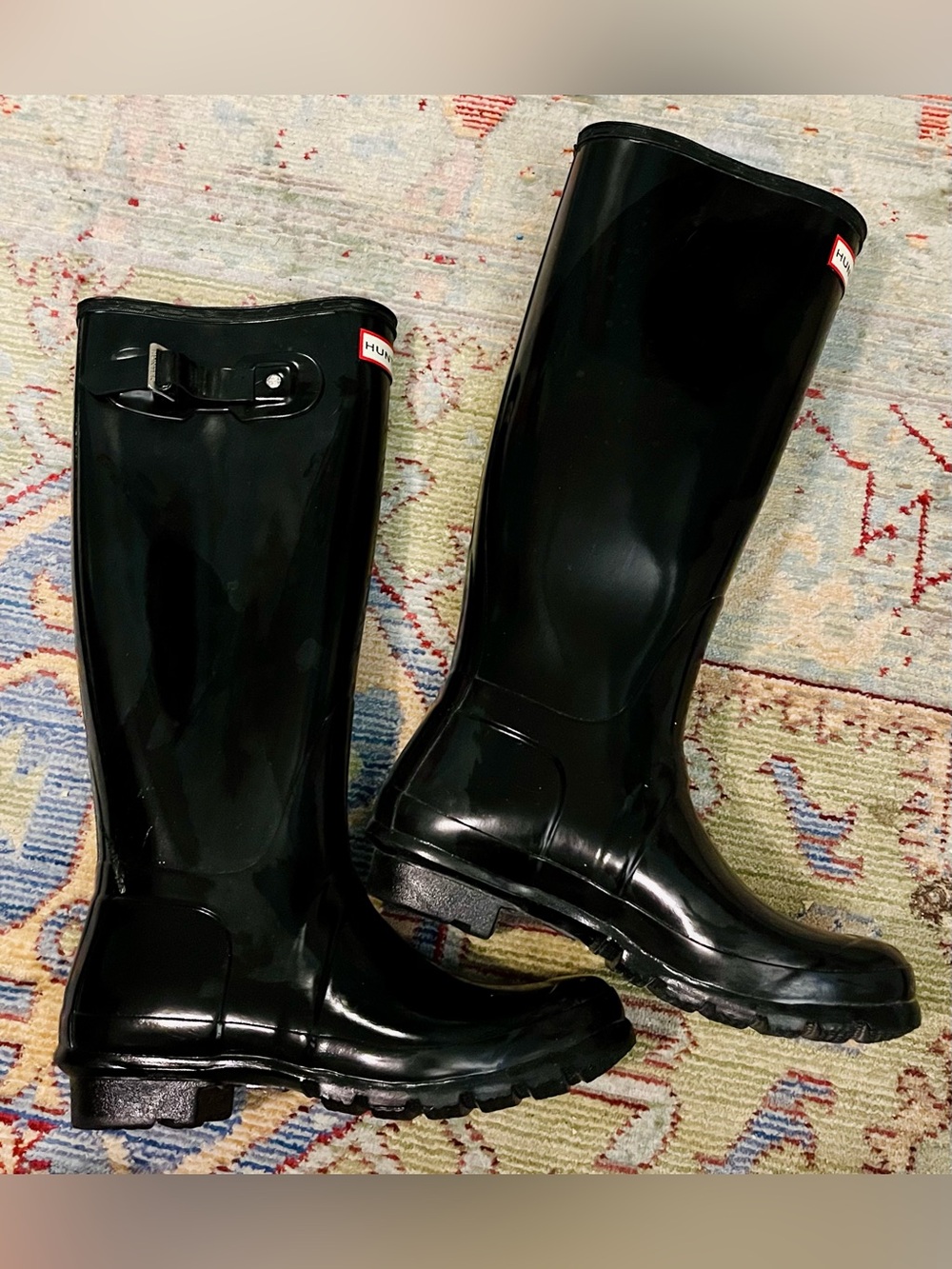 Hunter Tall Gloss Waterproof Rain Boots in Black - Picture 7 of 10